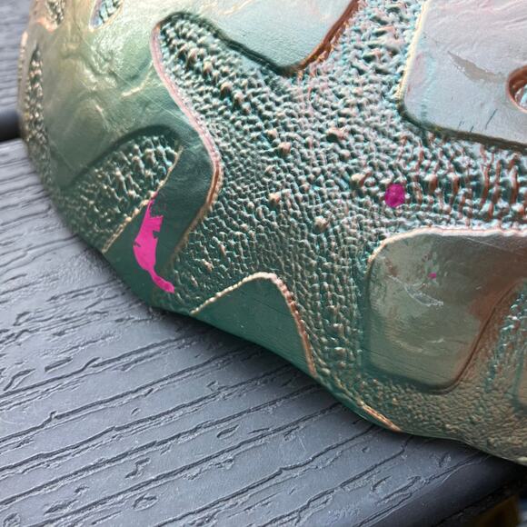 Large glass ombre starfish etched decorative bowl, mermaid fisherman nautical - Picture 10 of 12